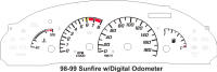 98-99 Sunfire w/Digital ODO Manul kmh Gauge Face